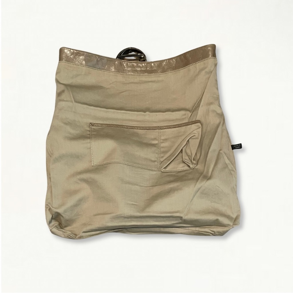 Vintage 90s Y2K Cynthia Rowley Tan Leather Slouchy Oversized Clutch - Picture 12 of 16